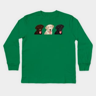 Three Adorable Labradors Kids Long Sleeve T-Shirt